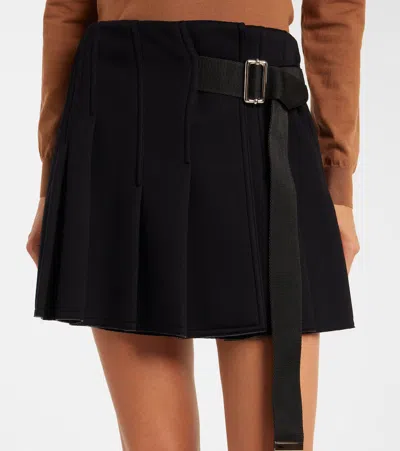 Plan C Belted Miniskirt In Black