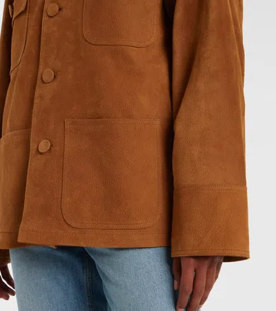 Plan C Shearling-collar Pocket Jacket In Brown