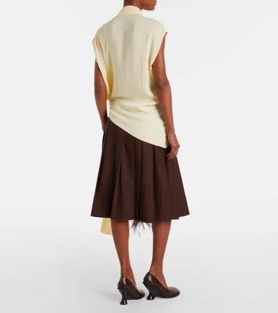 不对称颈部系带女式上衣