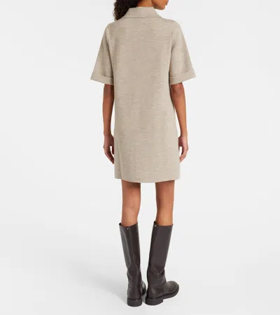Veronica Beard Womens Oatmeal Melange Madden Short-sleeves Wool Mini Dress In Neutral