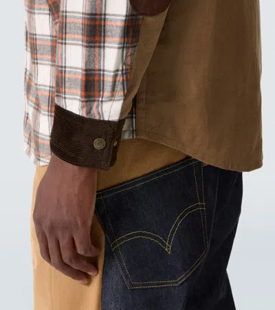 Junya Watanabe Check Overshirt Jacket Jackets And Coats Brown In Multi