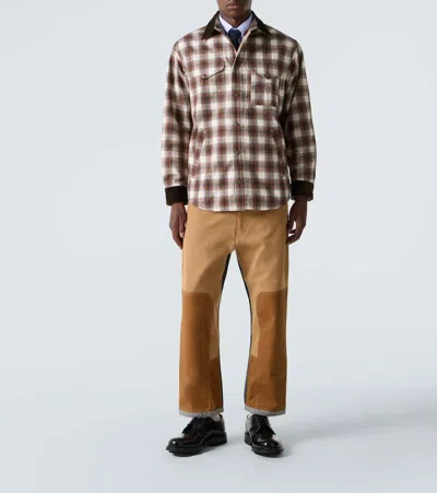 Junya Watanabe Check Overshirt Jacket Jackets And Coats Brown In Multi