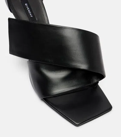 Givenchy Sliced Square Heeled Sandals In Leather In Black