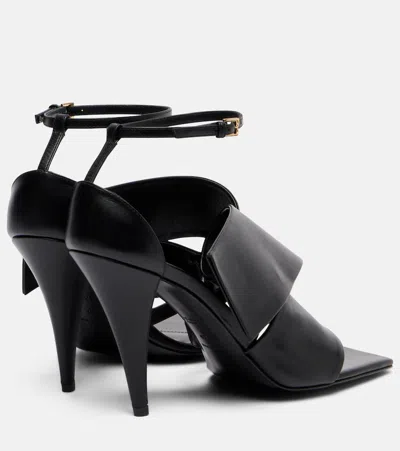 Givenchy Sliced Square Heeled Sandals In Leather In Black