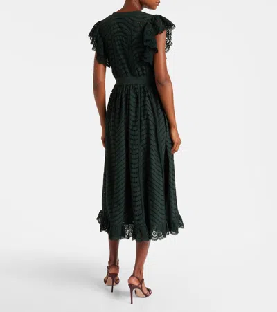 Ulla Johnson Olga Flutter Sleeve Midi Dress In Cypress In Green