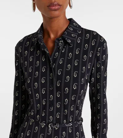 印花POLO衫式连衣裙