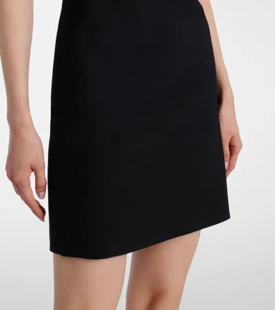 Alexander Mcqueen Mcqueen Puff Cap Sleeve Stretch Wool Minidress In Black