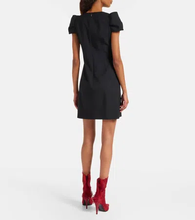 Alexander Mcqueen Mcqueen Puff Cap Sleeve Stretch Wool Minidress In Black