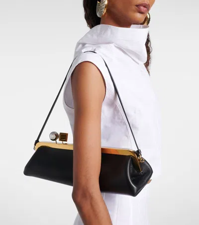 Jacquemus Rectangular Silhouette Clutch Bag With Top Handle In Black