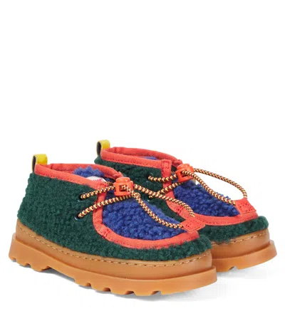 Bobo Choses Kids' X Camper Faux Shearling Boots In Animal Print