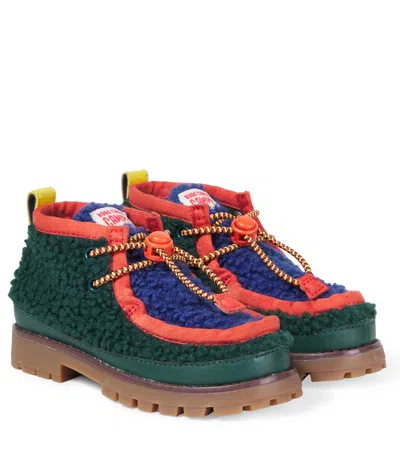 Bobo Choses Kids' X Camper Faux Shearling Boots In Multi