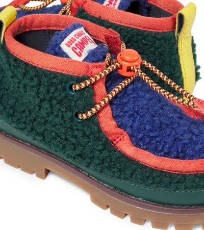 X CAMPER人造羊毛皮靴子