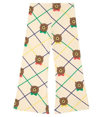 Mini Rodini Printed Cotton-blend Jersey Sweatpants In White