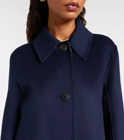 Tory Burch Reversible Double-face Wool Coat In Blue