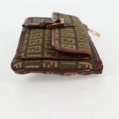 Pre-owned Fendi Zucchino Khaki Canvas Clutch Bag ()