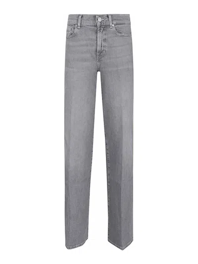 7 For All Mankind High-waisted Wide-flared Jeans In Gray