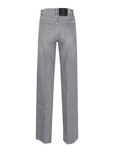 7 For All Mankind High-waisted Wide-flared Jeans In Gray