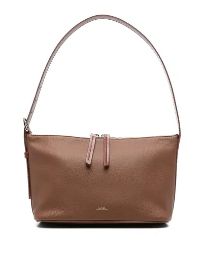 Apc A.p.c. Women Vera Leather Shoulder Bag In Brown