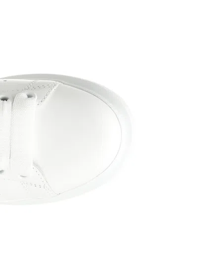 Alexander Mcqueen White Leather Sneakers With Sea Green Leather Heel In Animal Print