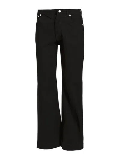 Alexander Mcqueen Wide Leg Denim Jeans In Black