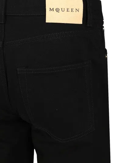 Alexander Mcqueen Wide Leg Denim Jeans In Black