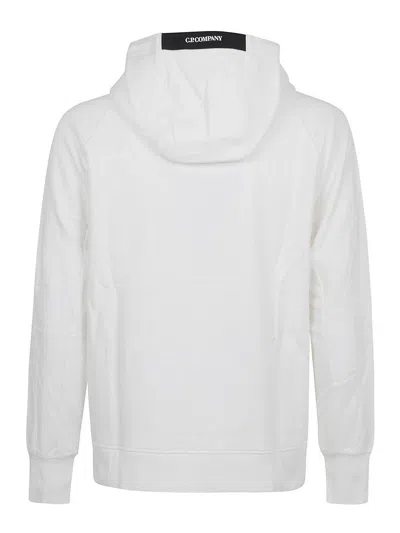 C.p. Company Men Sweatshirts Hooded Open In Diagonal Raised Fleece In White