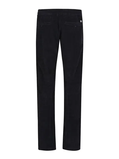 C.p. Company Black Linen And Cotton Blend Utility Trousers In Black