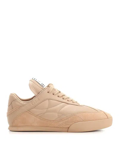 Chloé Kick Quilted Leather Sneakers In Pink Tea