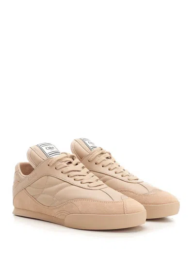Chloé Kick Quilted Leather Sneakers In Pink Tea