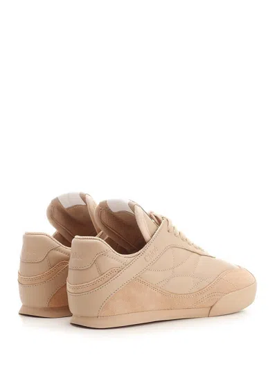 Chloé Kick Quilted Leather Sneakers In Pink Tea