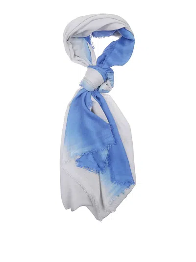 Faliero Sarti Light Blue Cashmere Blend Stole In Blue