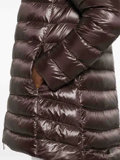 Herno Chocolate Colored Quilted Down Jacket In Brown