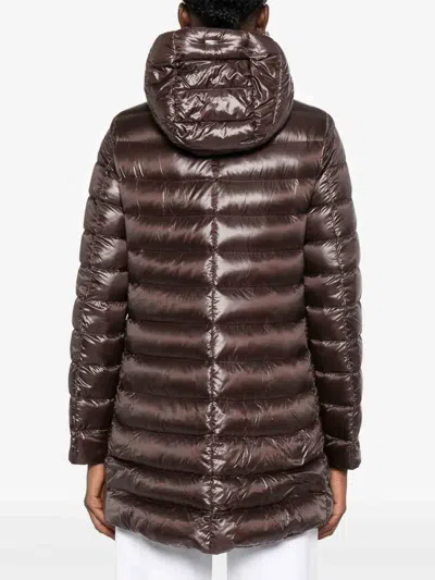 Herno Chocolate Colored Quilted Down Jacket In Brown