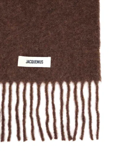 Jacquemus Women Wool Blend Scarf In Brown