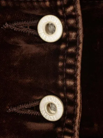 Loewe Denim Cropped Strappy Top In Coffeebean