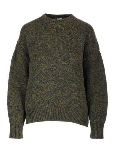 Loewe Multi-panel Design Wool-blend Jumper In Green