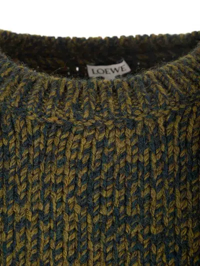 Loewe Multi-panel Design Wool-blend Jumper In Green
