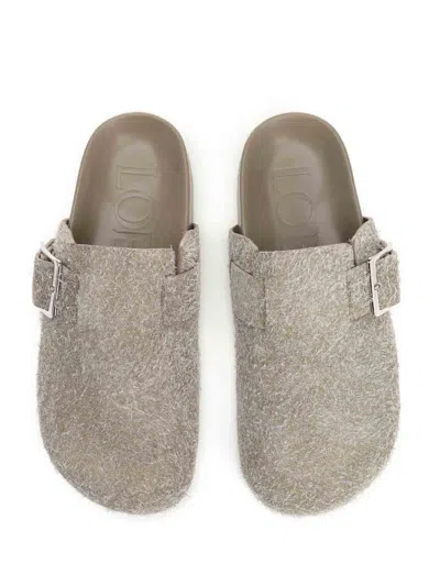 Loewe Ease Buckle Mule In Gray