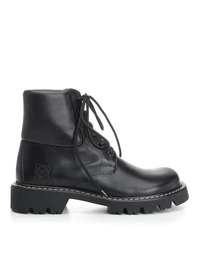 Loewe Sierra Ankle Boots In Vegetable Tanned Calfskin In Black