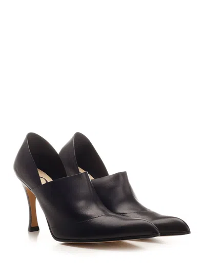 Loewe Leather Comic Folded Pumps 90 In Black
