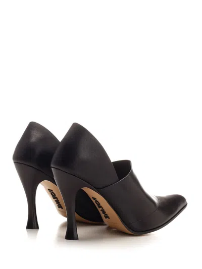 Loewe Leather Comic Folded Pumps 90 In Black
