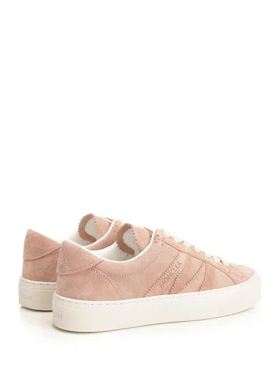 Moncler Sneaker Monaco2 Low Top Nude Suede In Brown