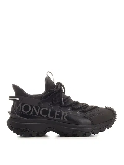 Moncler Black Nylon Sneakers In Black