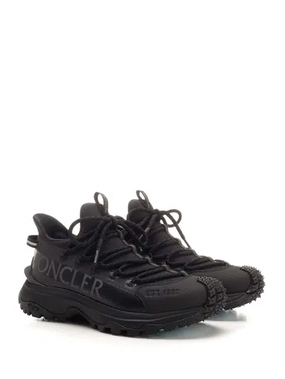 Moncler Black Nylon Sneakers In Black