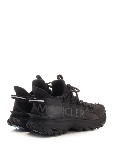 Moncler Black Nylon Sneakers In Black