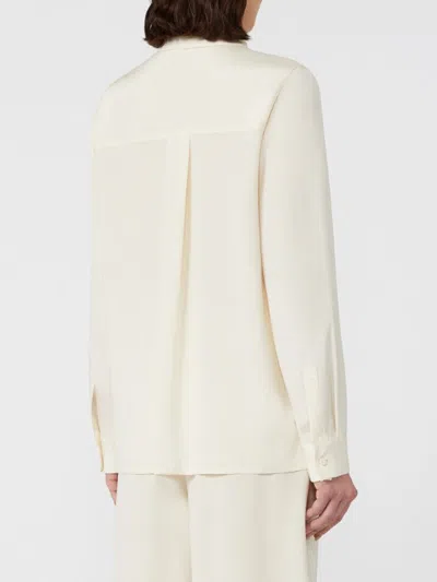 Max Mara Button-down Shirt With Classic Collar And Tapered Cuffs In Neutral