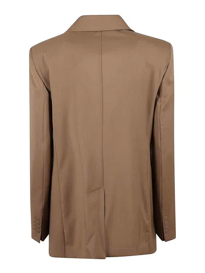 Max Mara Tailored Brown Wool Blazer With Notch Lapel In Brown