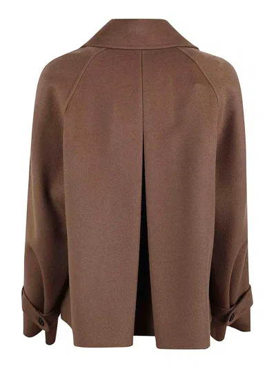 Max Mara Double-breasted Wool Jacket With Tailored Silhouette In Brown