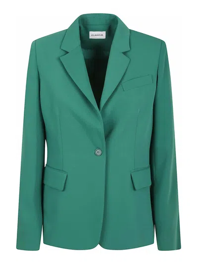 P.a.r.o.s.h Tailored Single Button Jacket With Notched Lapel In Green