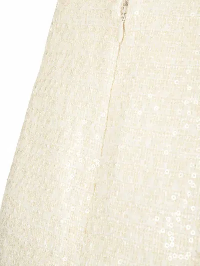 Self-portrait Self Portrait Boucle Mini Skirt With Pearls In Neutral